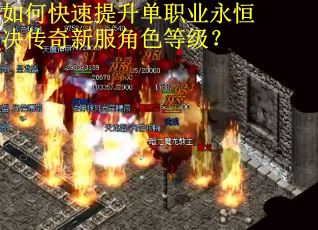 如何快速提升单职业永恒决传奇新服角色等级？